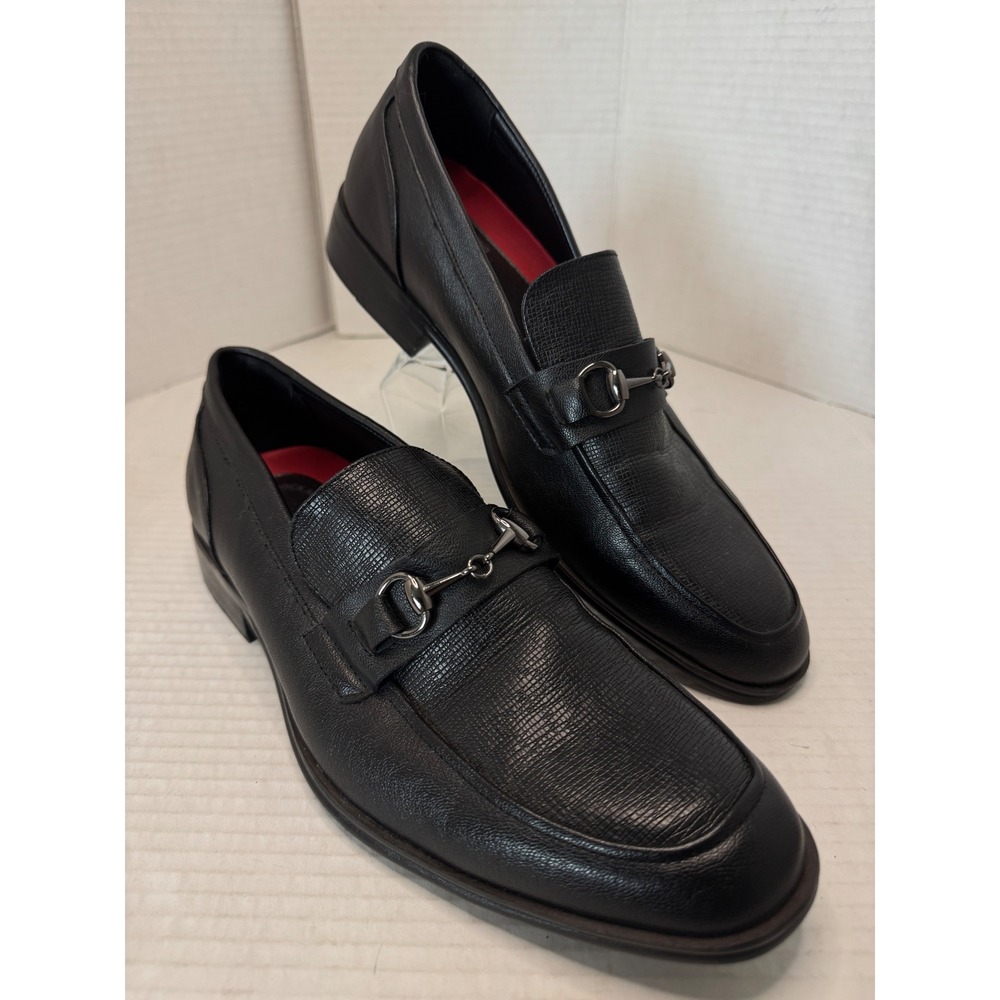Ashford Hayes Adez Bit Loafers Mens 8.5 Black Slip On Dress Shoes Comfort